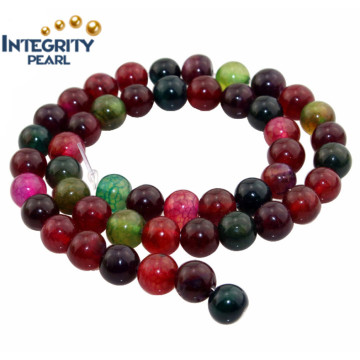 Loose Gemstone Strand 4 6 8 10 12mm Synthetic Quartz Stone Mixed Color Watermelon Tourmaline Stone